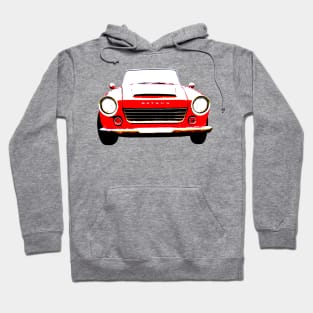 Datsun Roadster 1960s classic car high contrast red Hoodie